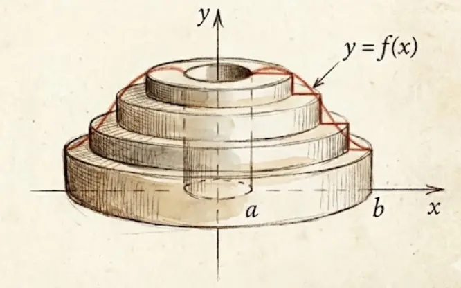 breaking the solid into 'shells'